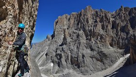 Barbara Bettazzoni in der 5. Seillänge der Route