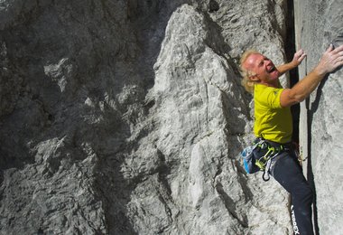 Beat Kammerlander in Kampfzone 8c (c) Hannes Mair