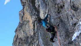 Martin in der 1. Seillänge