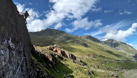 Landschaftlich eindrucksvoll (Regensburger Hütte Klettersteig).