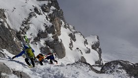 Über der versicherten Stelle am Skilehrerweg.