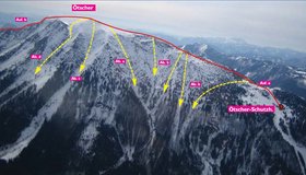 Ötscher Gipfel mit Abfahrten nach Nordwesten