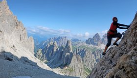 Die ersten Meter der Ferrata Ceria Merlone.