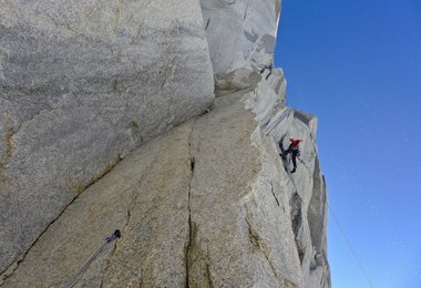 In der Route "Mir" an der Aguja Saint-Exupéry  (c) Lindič / Krajnc.