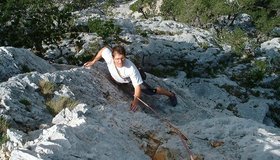 Letzte Seillänge der Route Weg ohne Zukunft