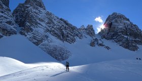 Tolle Dolomiten-Stimmung im Lizumer Kar.