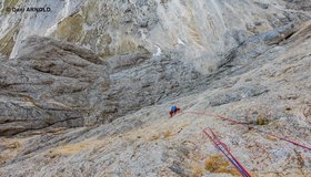 Tiefblick aus der 7. Seillänge