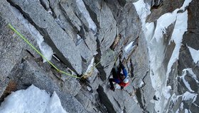 Jakob Steinkasserer in der 5. Seillänge