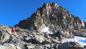 Im Mittelteil zwischen den Kletterpassagen - Normalweg Verpeilspitze