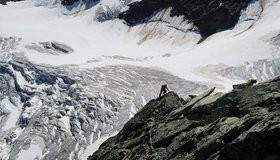 Beim Abklettern auf dem Südgrat.