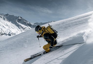 Bei der Abfahrt mit dem Ridge Pro Boot