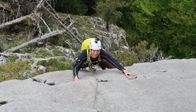 Tolle Platte in der ersten Seillänge.