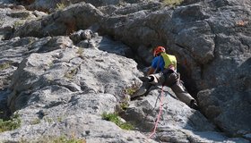 Rechts der hohlen Schuppe in der 2ten Seillänge.