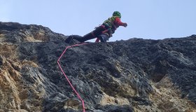 Daniel Töchterle in der Route Links vor Rechts; Foto Jakob Steinkasserer