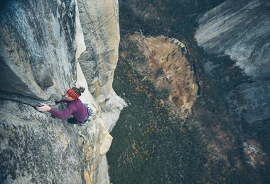 Babsi Zangerl bei der Flash-Begehung der 32 Seillängen langen Route «Freerider» am El Capitan  (c) Dave Yarwood