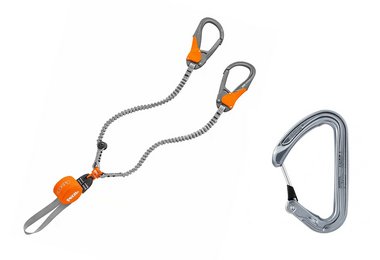 Die ultraleicht Kombination - das Scorpio Eashook Klettersteigset und der Ange L Rastkarabiner