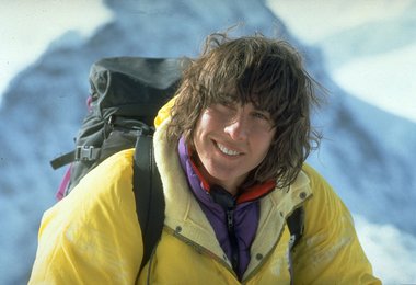 Catherine-Destivelle auf dem Gipfel des Eiger; Foto Rene-Robert