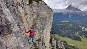 Querungn in der 5. Seillänge