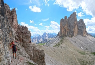 Blick auf die Drei Zinnen von Norden