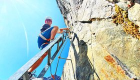 Auf der Leiter - Klettersteig Kaunergrathütte