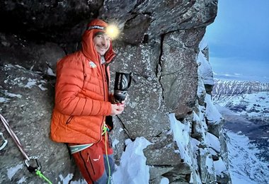 Beim Biwakplatz - Route Schiefer Riss an der Sagwandspitze
