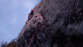 Seppi in der 5. Seillänge