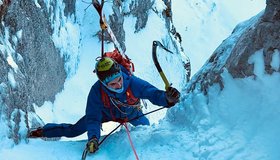 Tobias Ebner in der 4ten Seillänge von Now or Never - Göll Ostwand