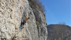 Peter Manhartsberger in der Route "Il Landin", 8-