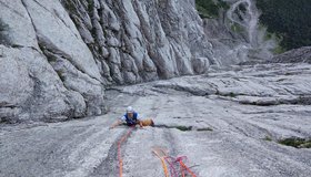 Tiefblick in die 8. Seillänge