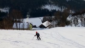Sanfte Hänge im unteren Teil