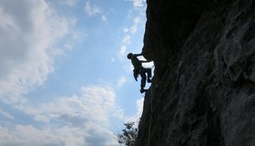 7. Seillänge, Querung und feiner Riss - Via Concordia - San Paolo Arco