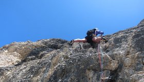 Der überhängende Abschlussriss der M Speciale - Lagazuoi