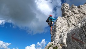 Steile Kante am 2. (Mittlerer) Schafalpenkopf - Mindelheimer Klettersteig