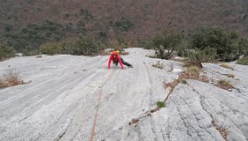 Die lange Platte kurz vor dem letzten Standplatz.