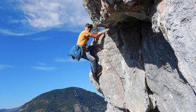 Der Überhhang in der 3ten Seillängen - Rabenstark am Rabensteinhorn