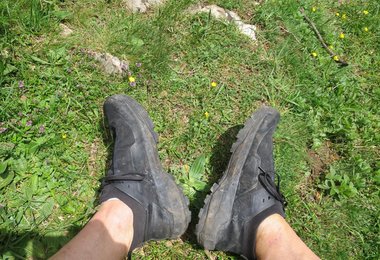 Die Gamaschen beim Arc‘teryx Vertex Alpine GTX